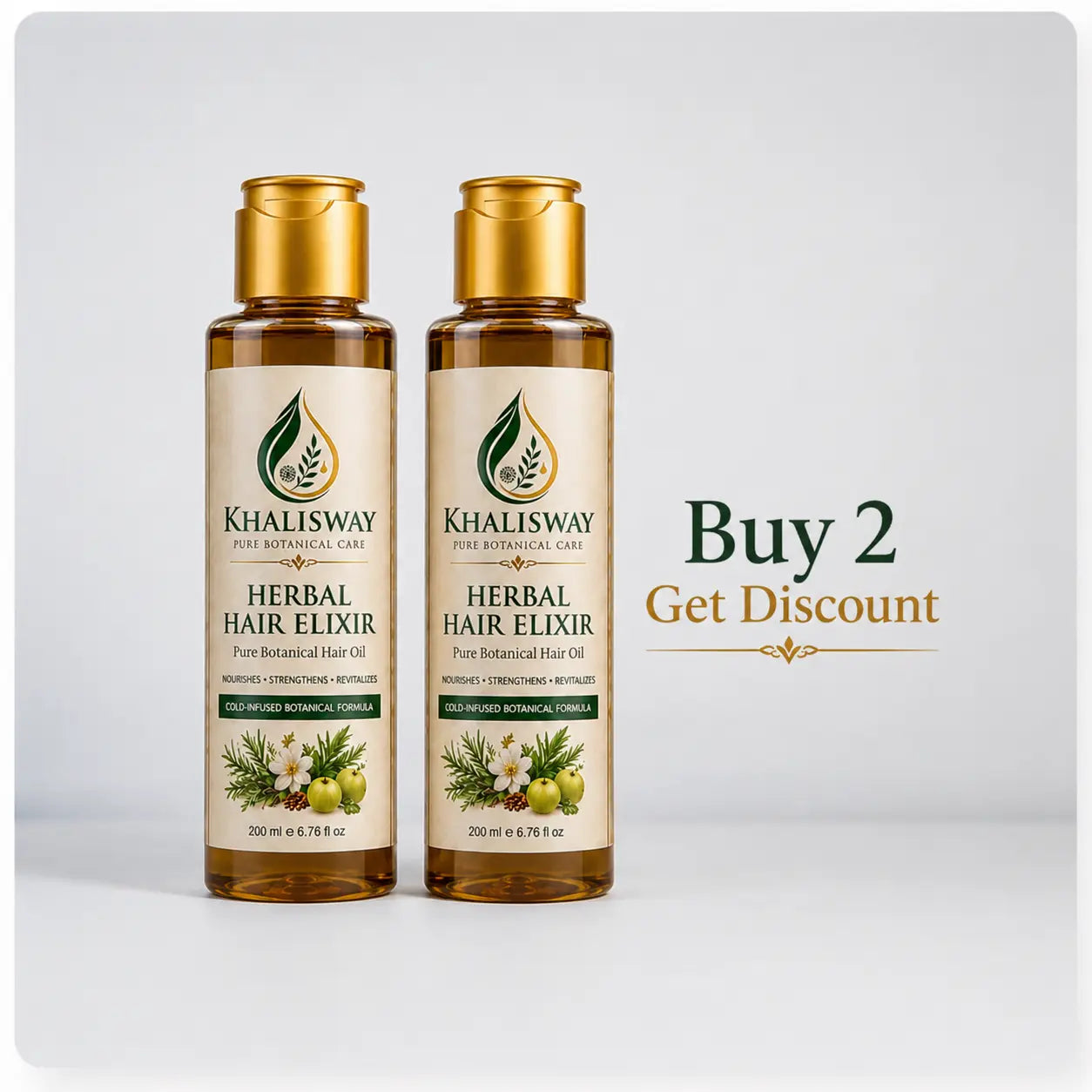 Khalisway Herbal Hair Elixir – Double Pack (2 × 200ml)