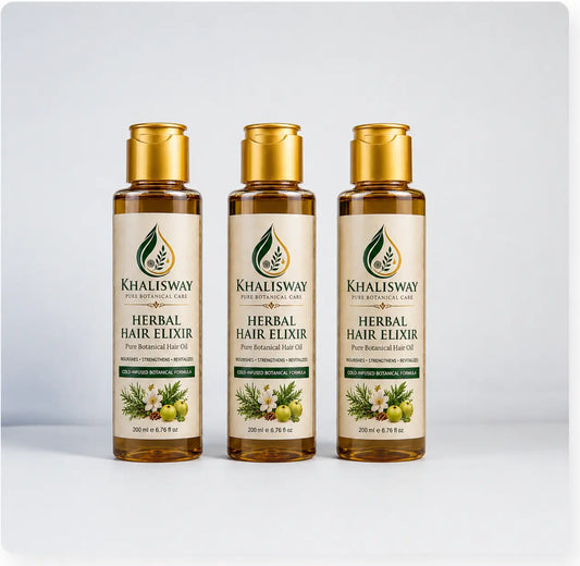 Khalisway Herbal Hair Elixir – Trial Pack (3 × 200ml)